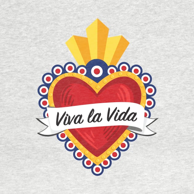 Mexican Sacred Heart IV / "Viva la Vida" Frida Kahlo's Quote in Spanish by Akbaly by Akbaly